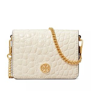 Tory Burch Walker Mini Embossed Leather Chain Wallet
